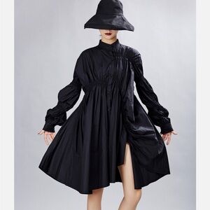 NWT irregular, ruffled long sleeve dress